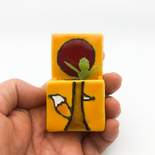 Taegeuk mini-plantenpotjes rood blauw